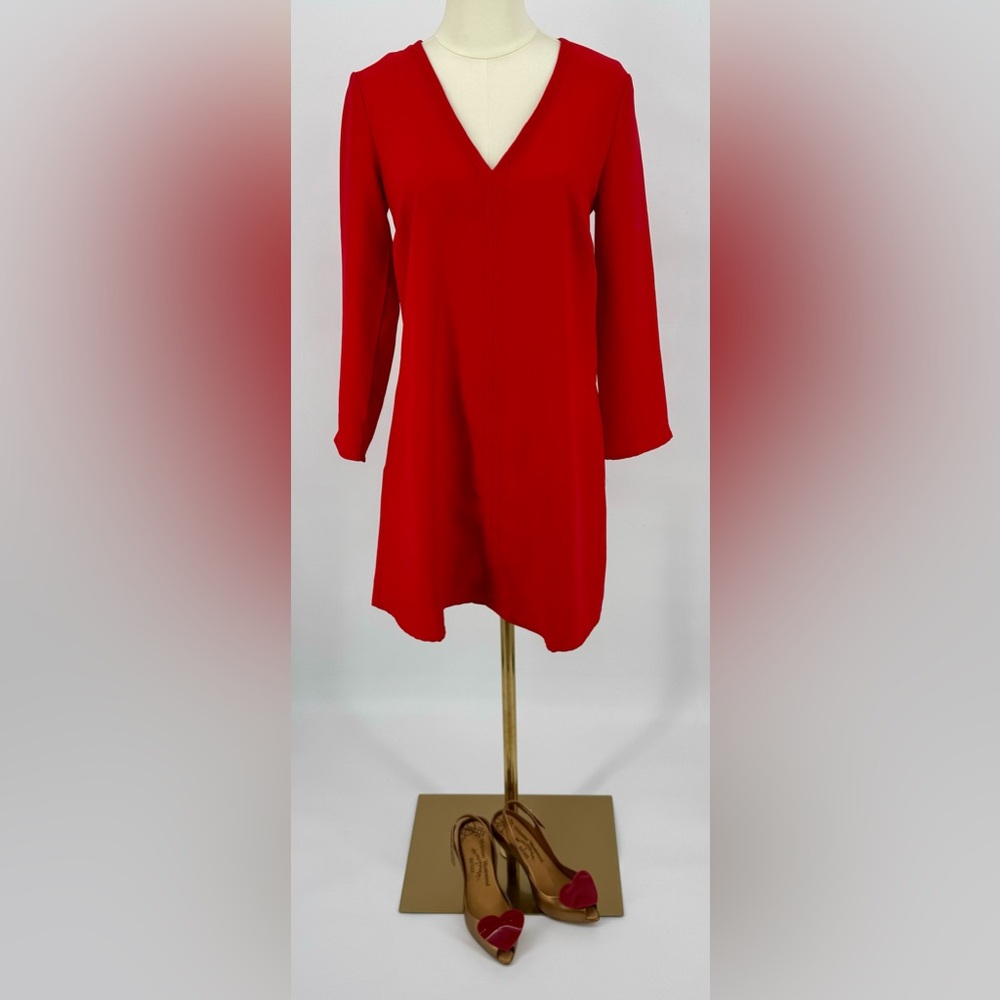 Gap red long sleeve dress with pockets